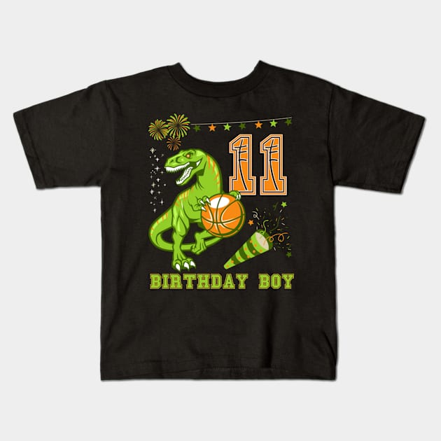 I'm 11 Basketball Theme Birthday Party Celebration 11th Kids T-Shirt by OHC t-shirt